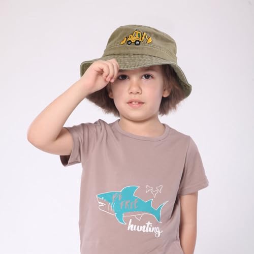 BAOPLAYKIDS Foldable Summer Bucket Hat for Toddler Boys, Outdoor Sun Hat 2-5 Years Vintage Cowboy Style