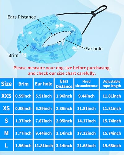 PET SHOW Dog Bucket Hat for Small Paws Cats Waterproof Outdoor Sun Protection Hats Blue/XS  
PET SHOW Paw Print Dog Viso