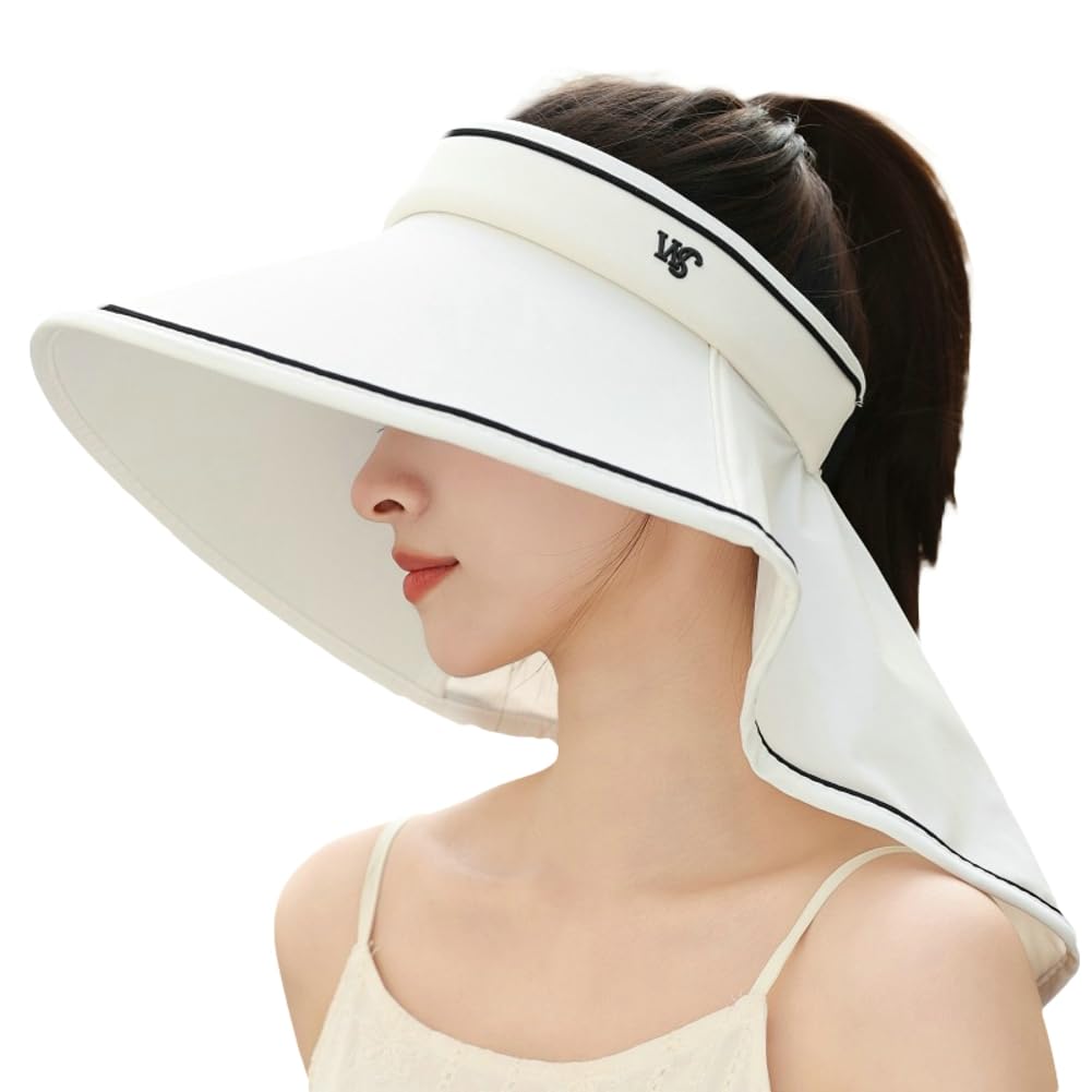 Rungion Sun Visor Hats for Women Wide Brim UPF 50+ UV Sun Protection Adjustable Roll Up Summer Beach Caps
Rungion Sun Vi