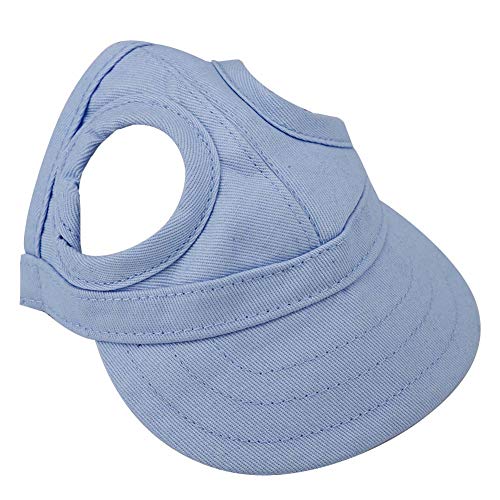 Pet Dog Hat Cat Dog Baseball Adjustable Stripe Outdoor Pet Sunbonnet with Ear Holes for Spring Summer Hiking Sport Dog (
