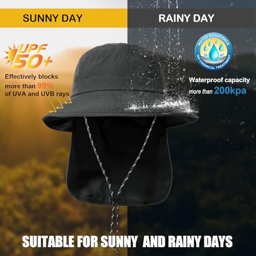 SHINCHIC Waterproof Sun UPF 50+ Bucket Hat UV Protection Packable Brimmed Boonie for Summer Outdoor Hiking
| SHINCHIC W