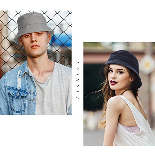 Satinior Breathable Cotton Bucket Hats for Men and Women Summer Travel Sun Protection Hat