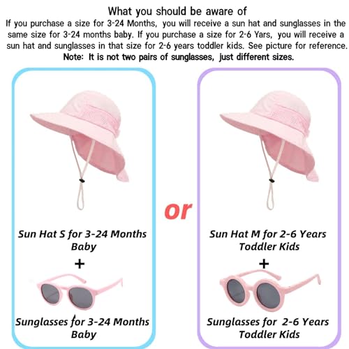 Sun Protection Wide Brim Hat for Toddler Kids UPF 50+ Winzik
| Winzik Toddler Kids Sun Hats with Sunglasses Beachwear P