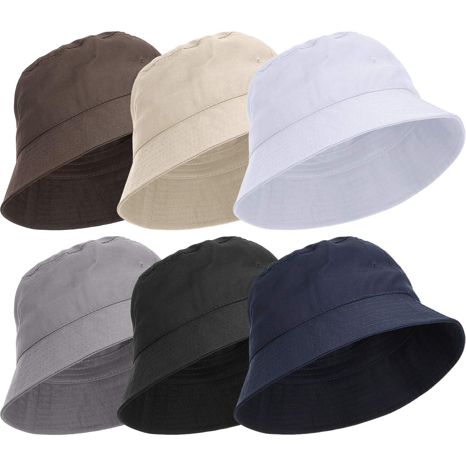 Satinior Breathable Cotton Bucket Hats for Men and Women Summer Travel Sun Protection Hat